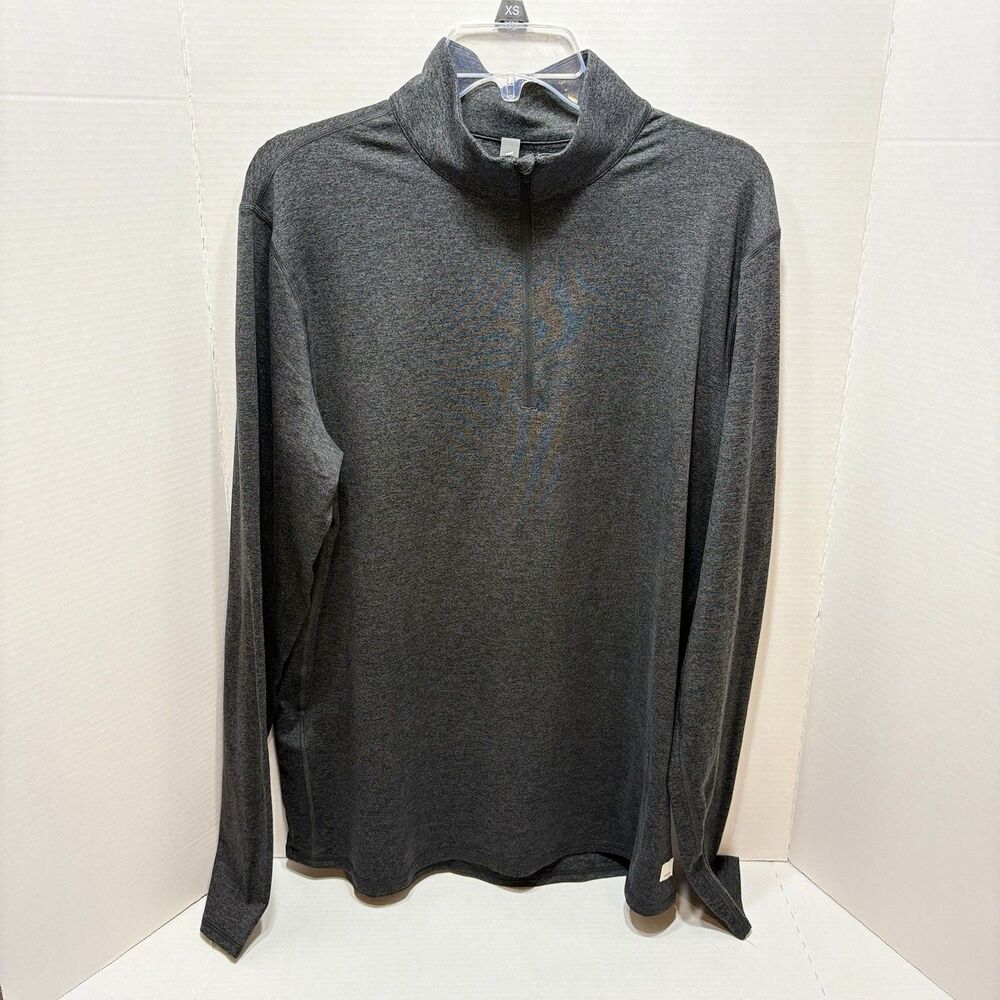 Vuori Men’s Half Zip Mock Neck Charcoal Heather Dreamknit Pullover Size L